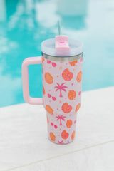 Sippin' Pretty Beachin' It 40 oz Drink Tumbler With Lid And Straw SALE