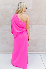 Found My Forever Pink One Shoulder Maxi Dress FINAL SALE