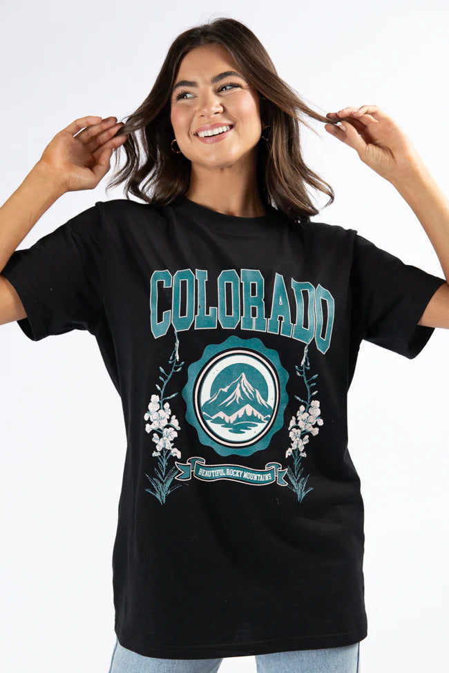 Colorado Black Oversized Graphic Tee