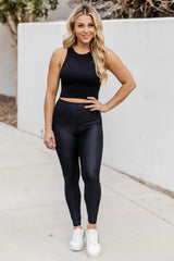 Just The Beginning Black Faux Leather Leggings FINAL SALE