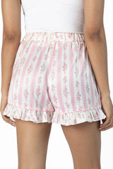 Hitting Snooze Pink Floral Striped Pajama Shorts