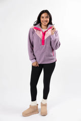 Good Feelings Purple Multi Colorblock Sherpa Pullover SALE