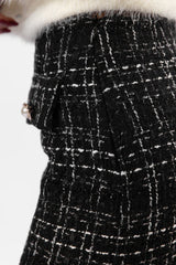 Amazed By You Black Tweed Pocketed Skort SALE