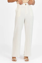 Wish For This Beige Linen Blend Trousers