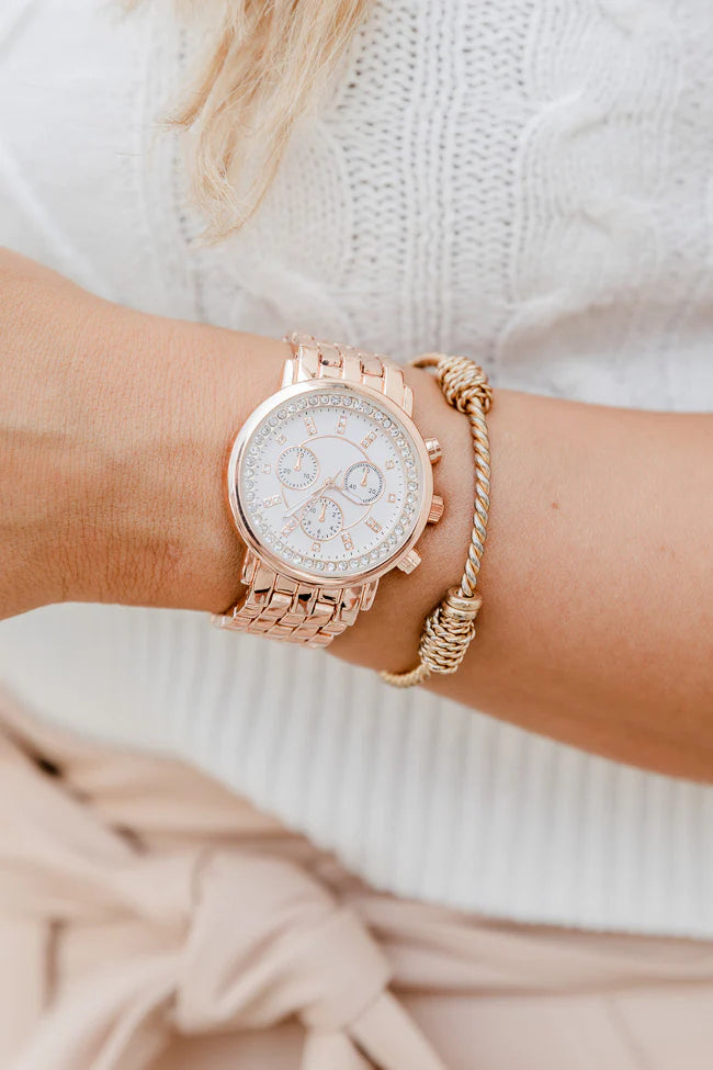 Be Hopeful Rose Gold Circle Face Watch FINAL SALE