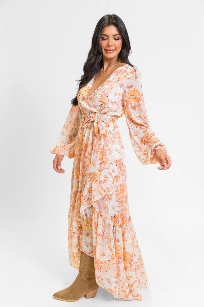 Know Me So Well Multi Floral Printed Long Sleeve Maxi Dress