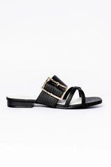 Blaine Black Buckle Sandals