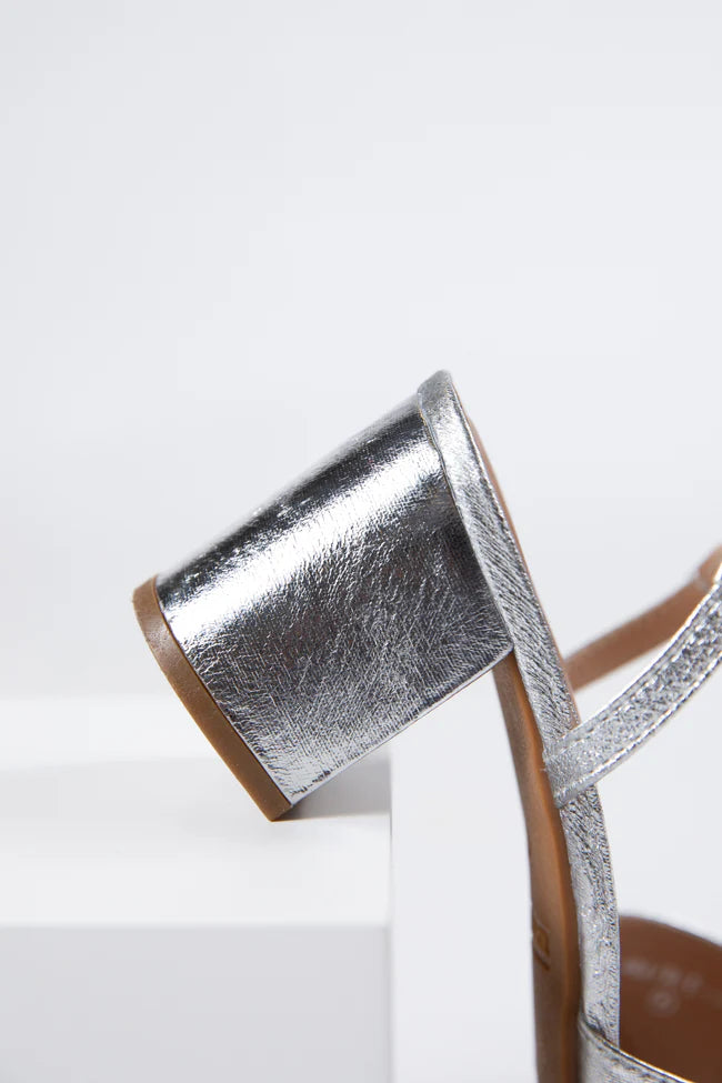 Drew Silver Bow Heels