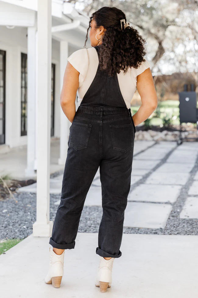 Keep Looking Up Black Overalls FINAL SALE