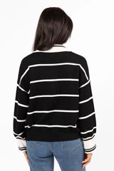 Imagine That Black Striped Collared Sweater