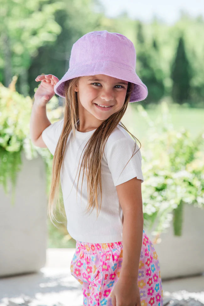 Kid's Purple Terry Bucket Hat SALE