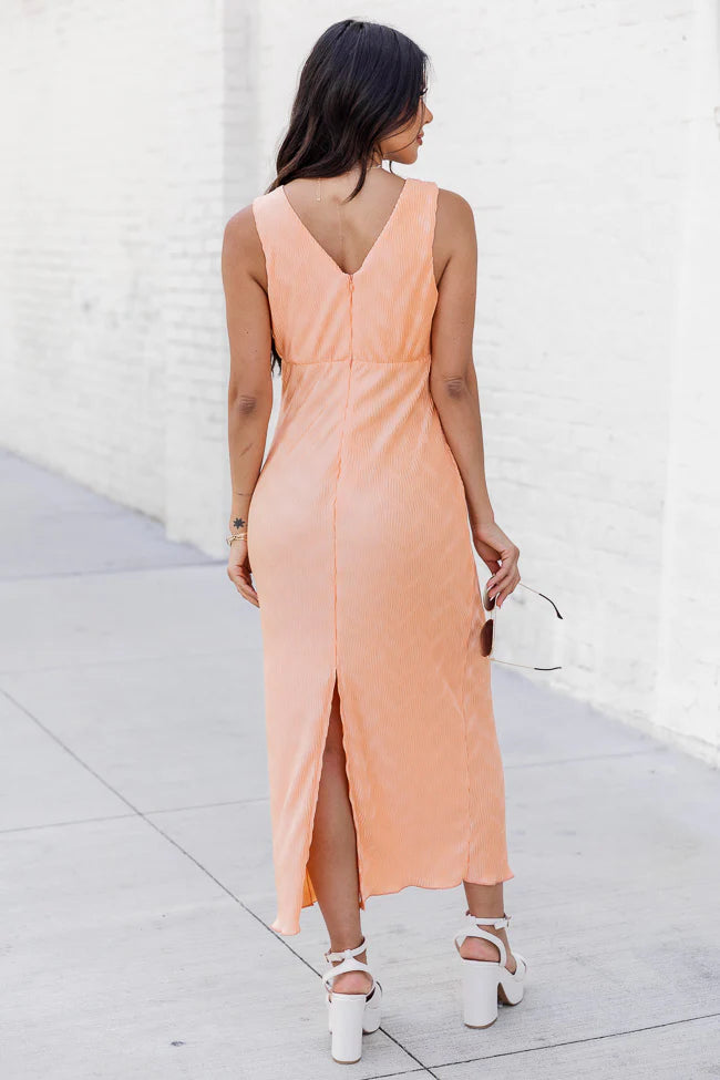 All Dolled Up Cantaloupe Midi Dress FINAL SALE