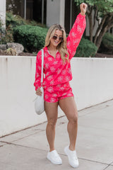 Errands to Run Pink Flower High Waist Shorts SALE