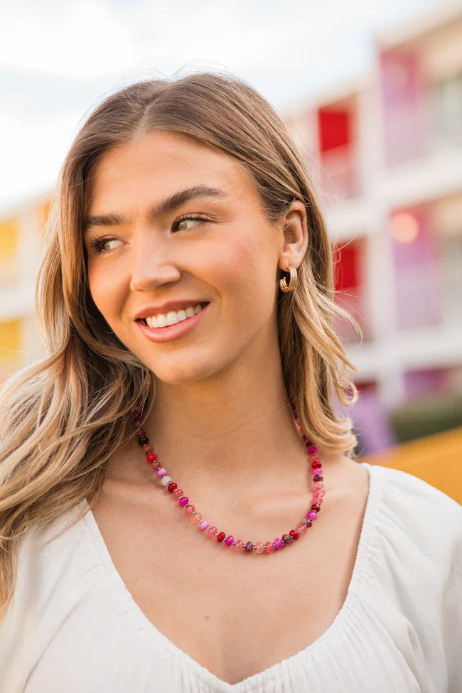 Pink Beaded Necklace