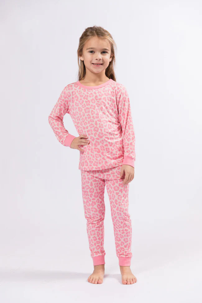 Kid's Sweet Dreams Pink Leopard Pajama Set FINAL SALE