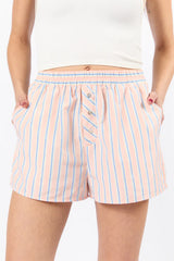 Sunday Morning Coral Multi Striped Boxer Shorts