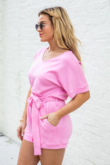 Just Hold On Pink Romper FINAL SALE