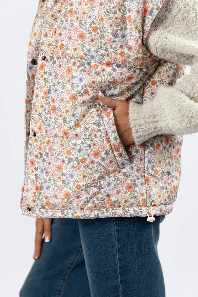 Cool Down Multi Floral Printed Puffer Vest SALE