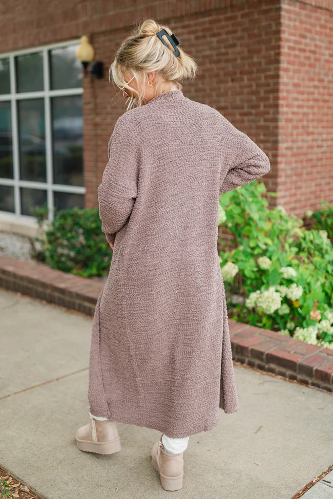 Slow Your Roll Mocha Long Popcorn Cardigan