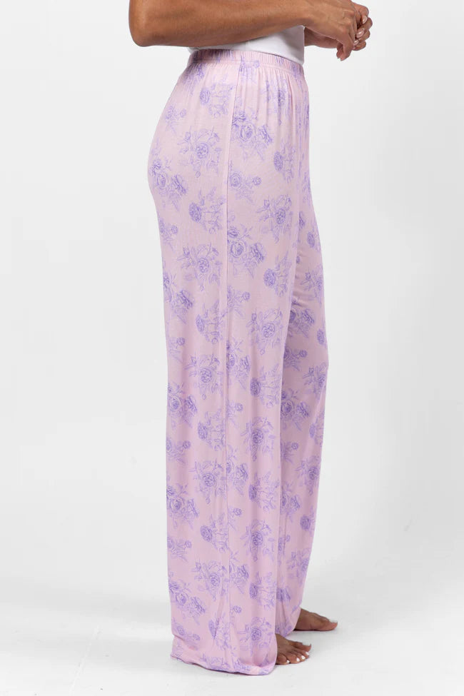 Sweet Dreams In Purple Floral Fantasy Pajama Pants FINAL SALE