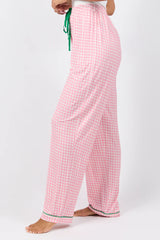 Good To Get Away Pink Gingham Pajama Pants