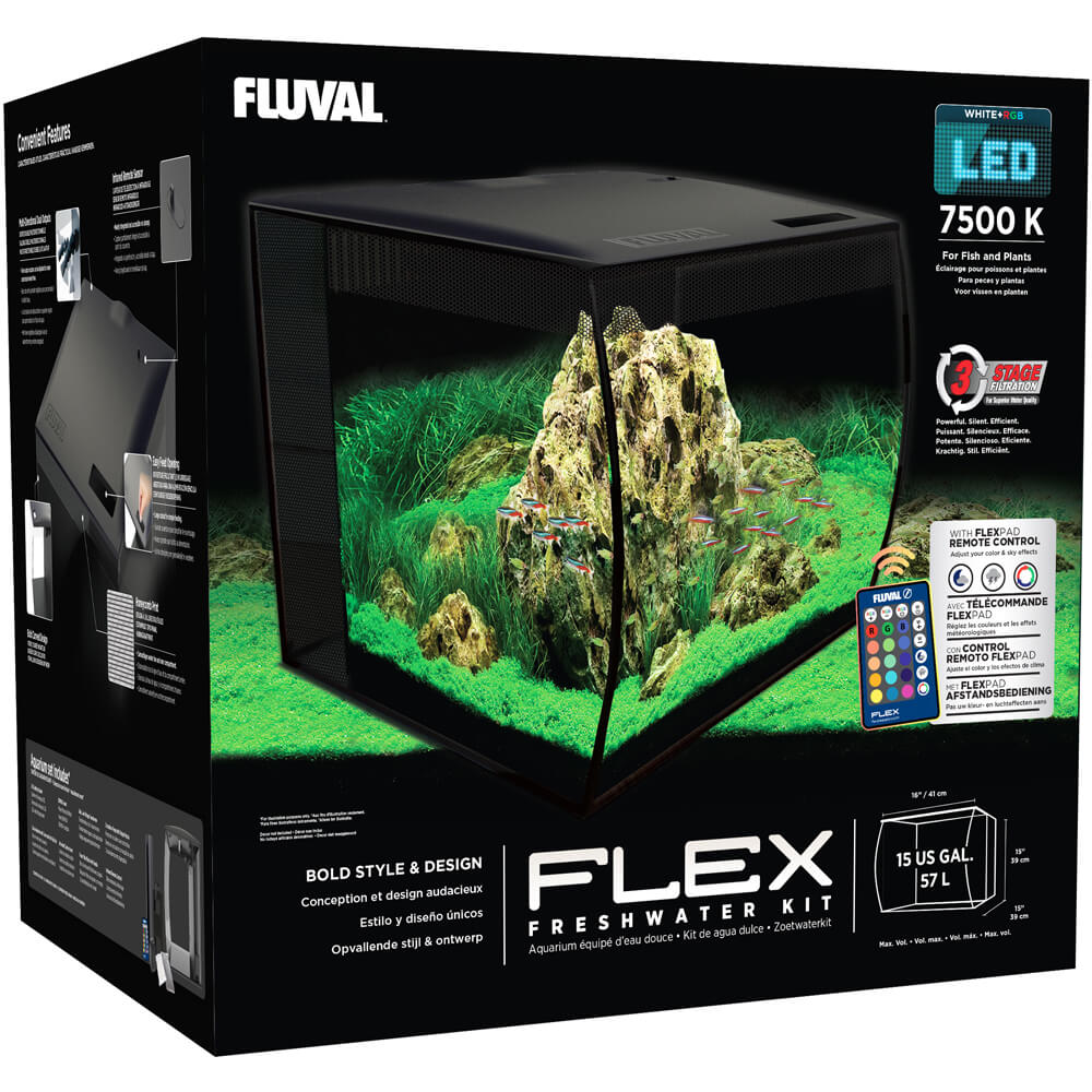 Fluval FLEX Aquarium Kit, 15 Gallon Black