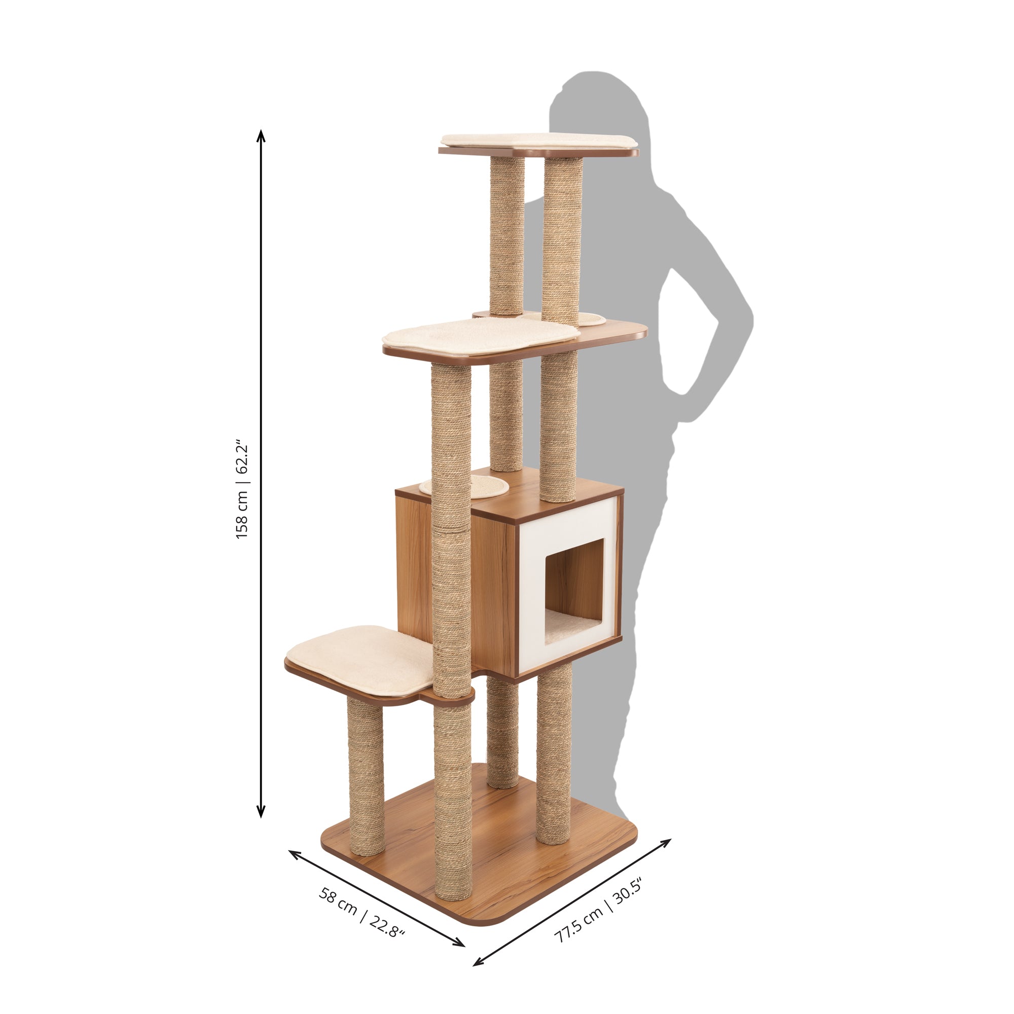 Catit Vesper High Base Walnut, Extra Tall