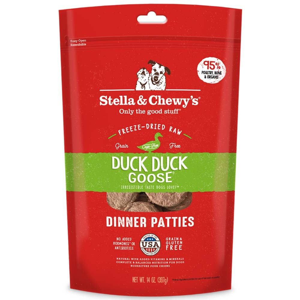 Stella & Chewy’s Duck Duck Goose Grain Free Dinner Patties Freeze Dried Raw Dog Food