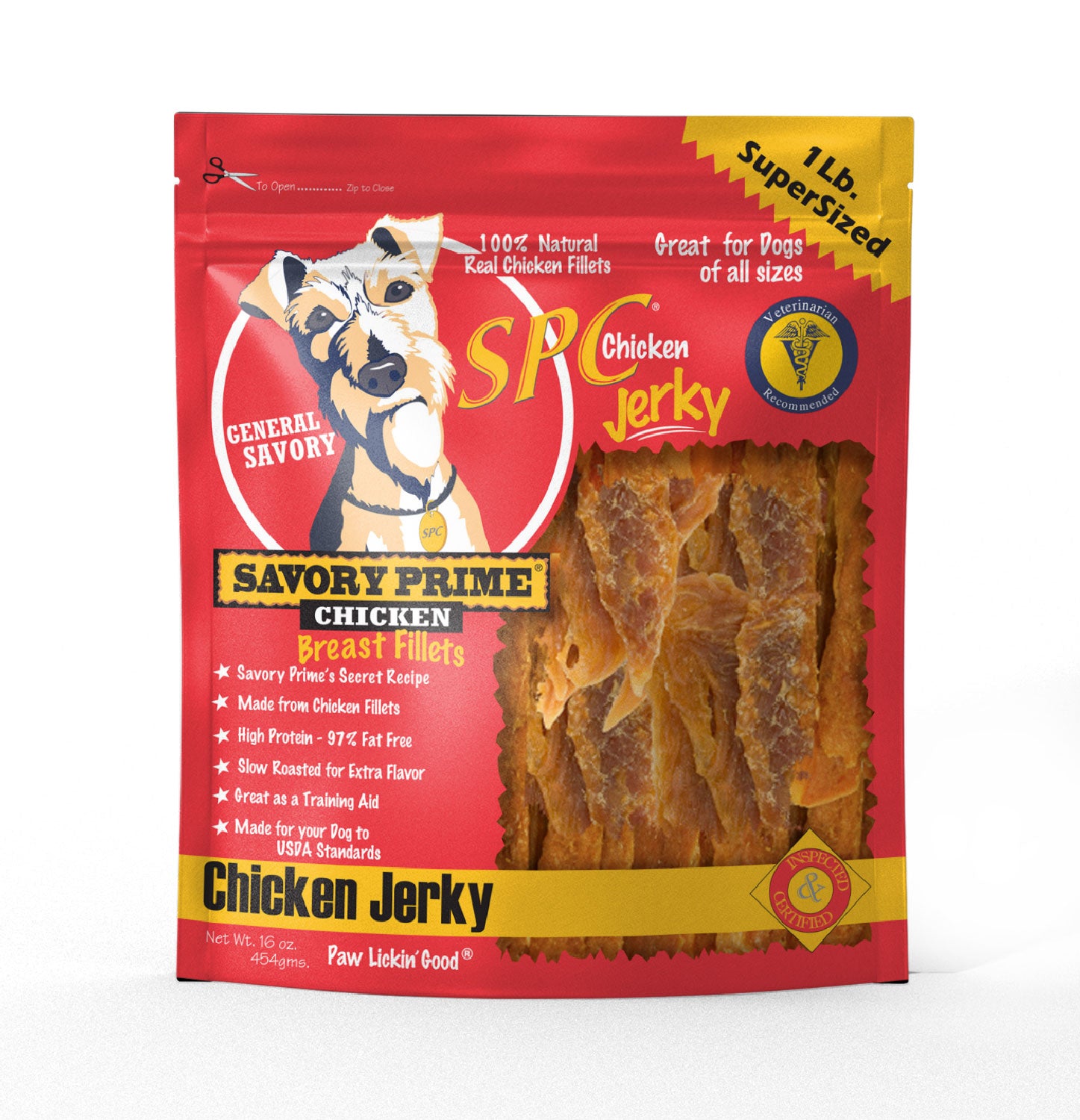 Savory Prime Natural Chicken Jerky Dog Treat 16oz