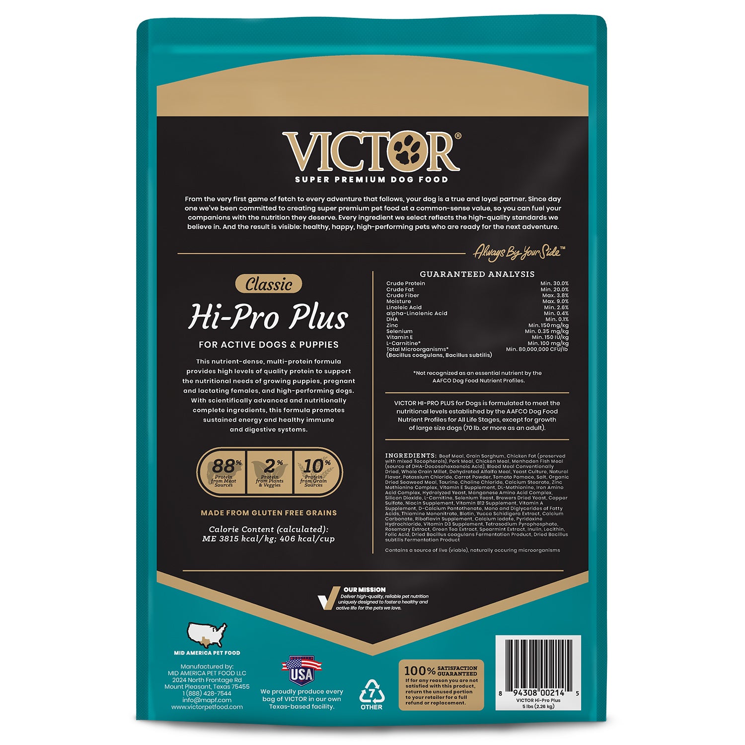 Victor Hi Pro Plus Dry Dog Food, 5lb