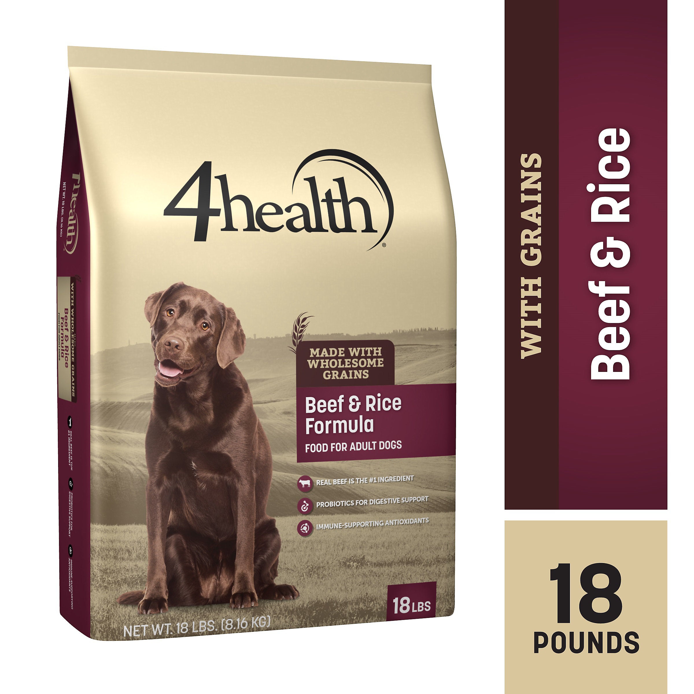 4health with Wholesome Grains Beef & Rice Formula Adult Dry Dog Food