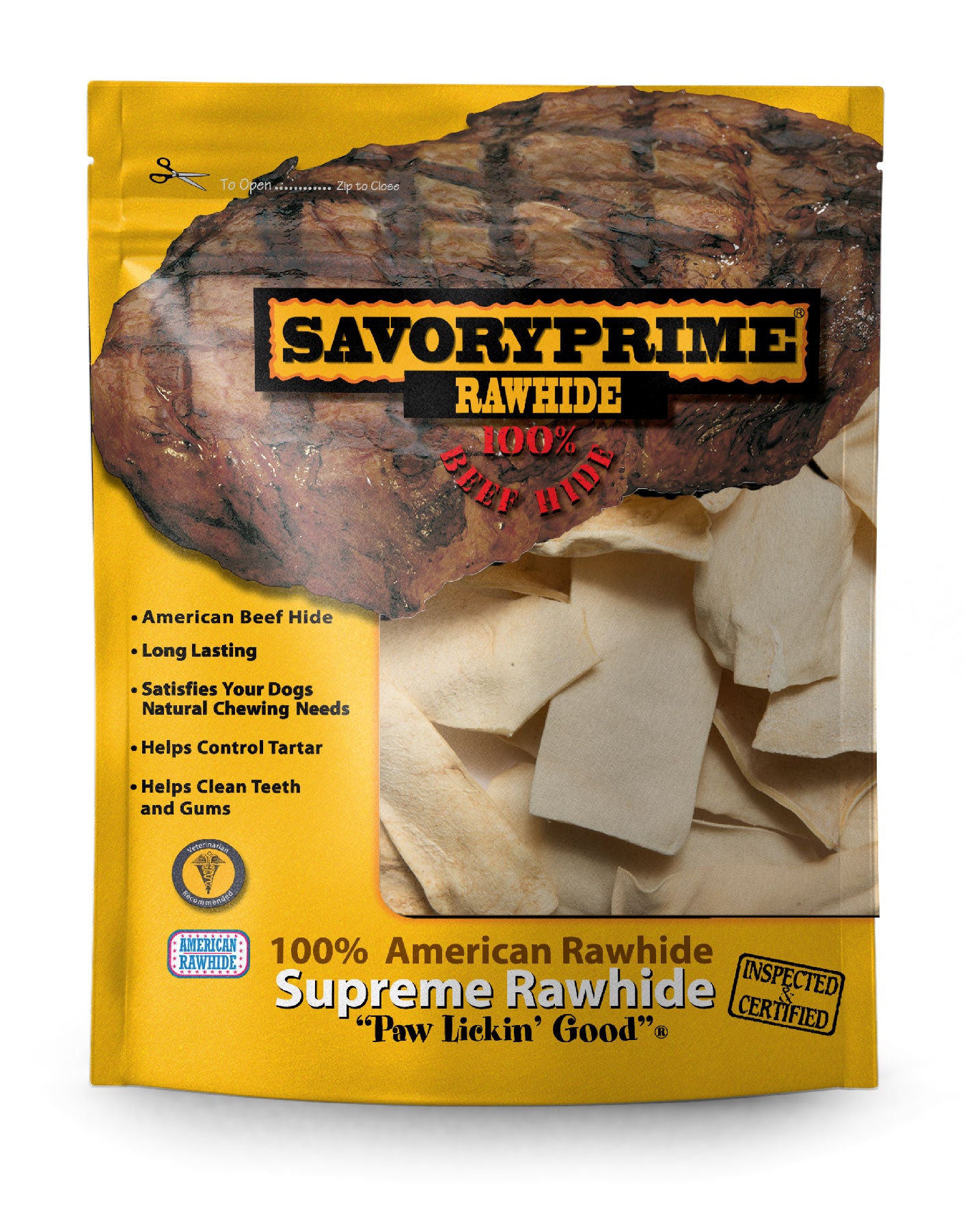 Savory Prime Natural Rawhide Chips for Dogs – 1 lb.