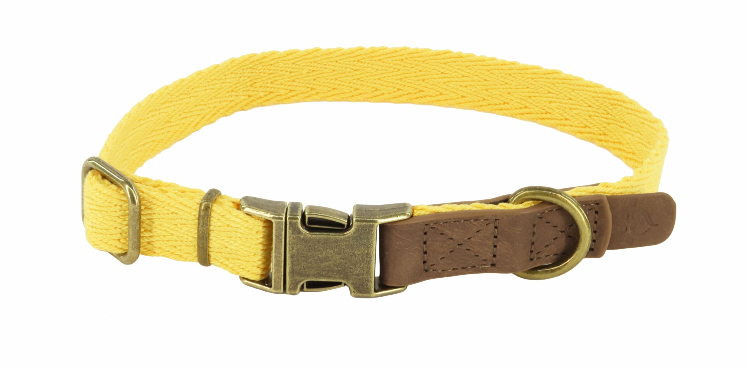 MuttNation Fueled by Miranda Lambert Woven Dog Collar Goldenrod 3/4 X 12-18