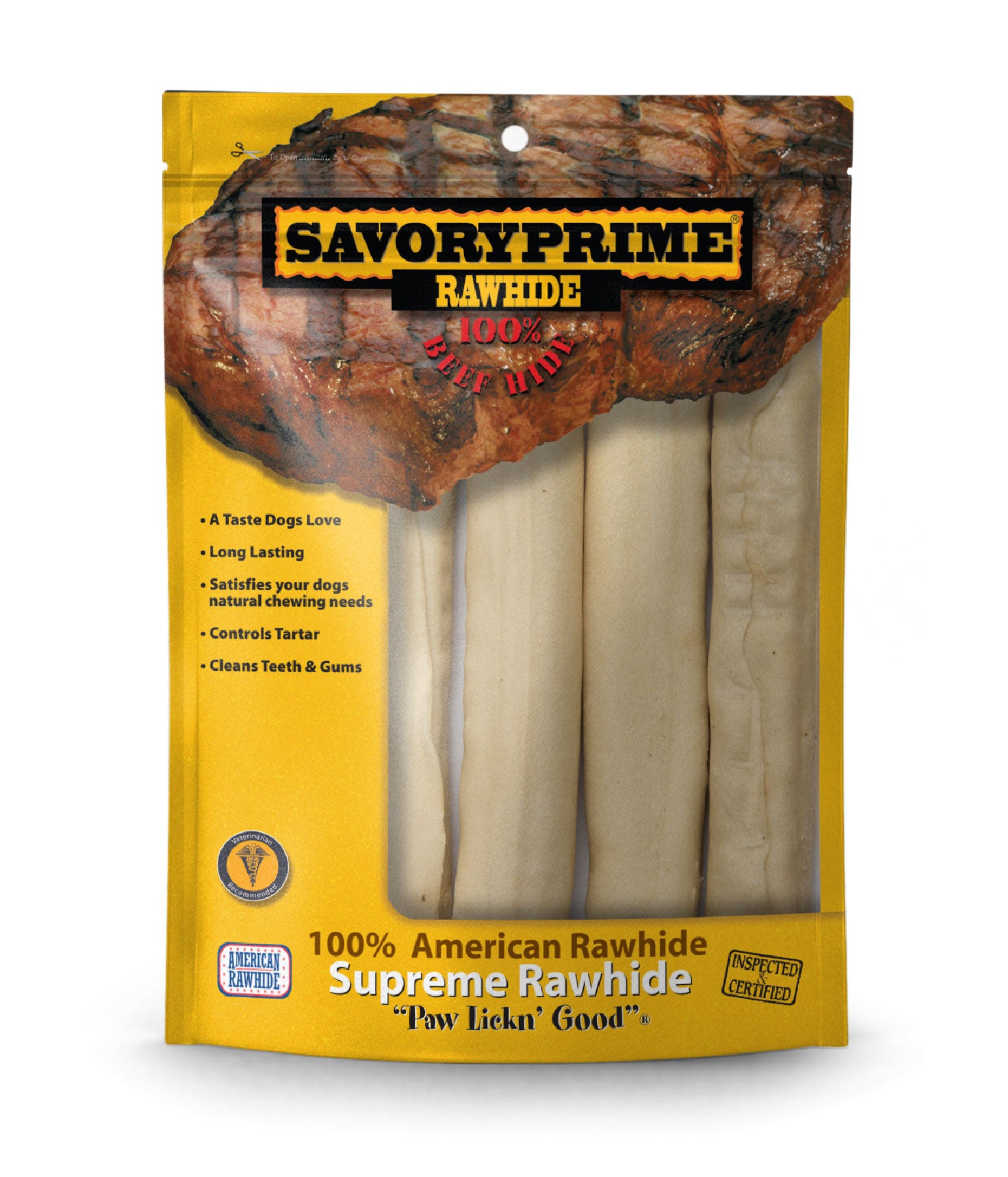 Savory Prime 10” Supreme Retriever Roll White for Dogs – 4 pk