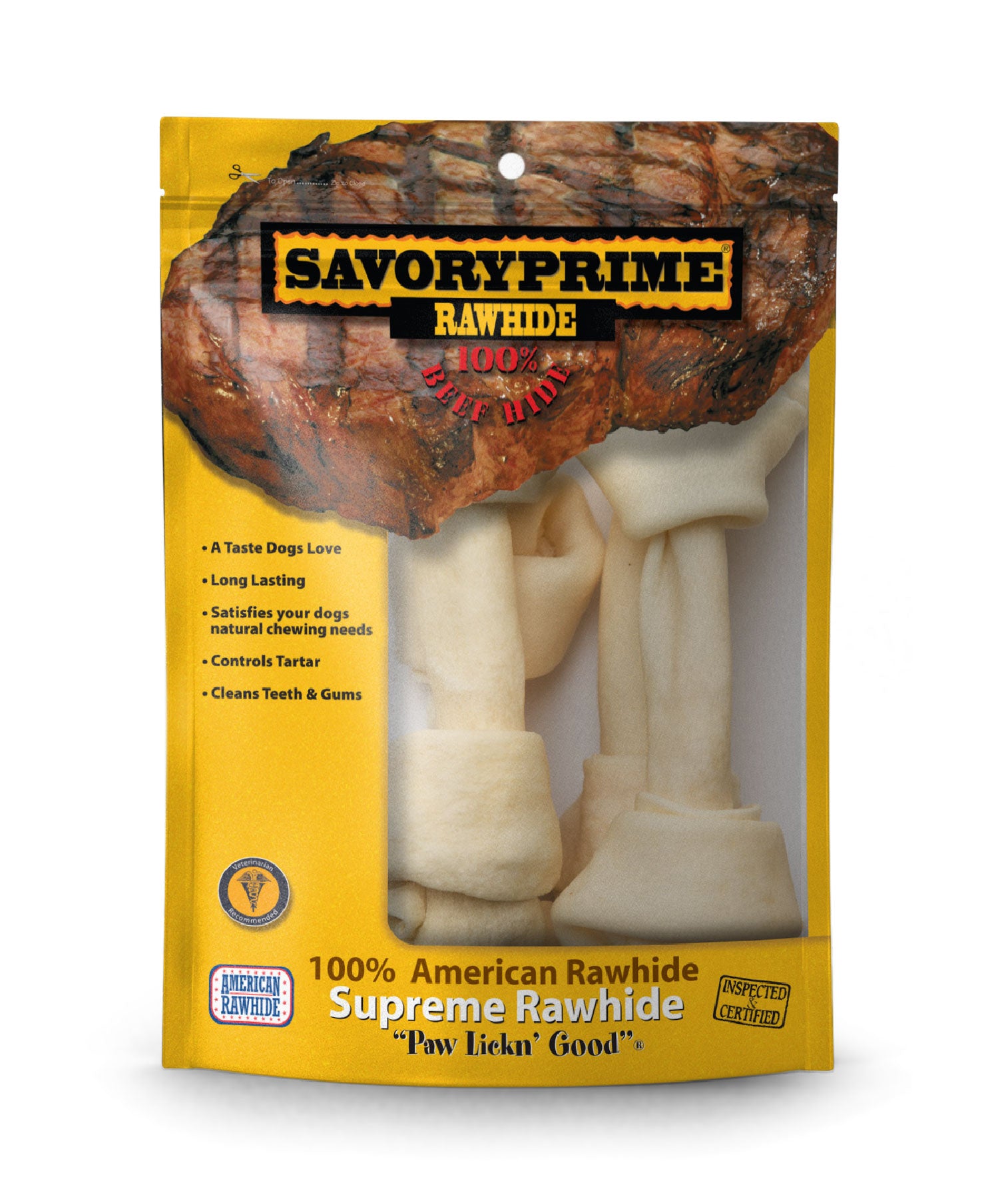 Savory Prime 8-9” Large Bone White for Dogs – 4 pk