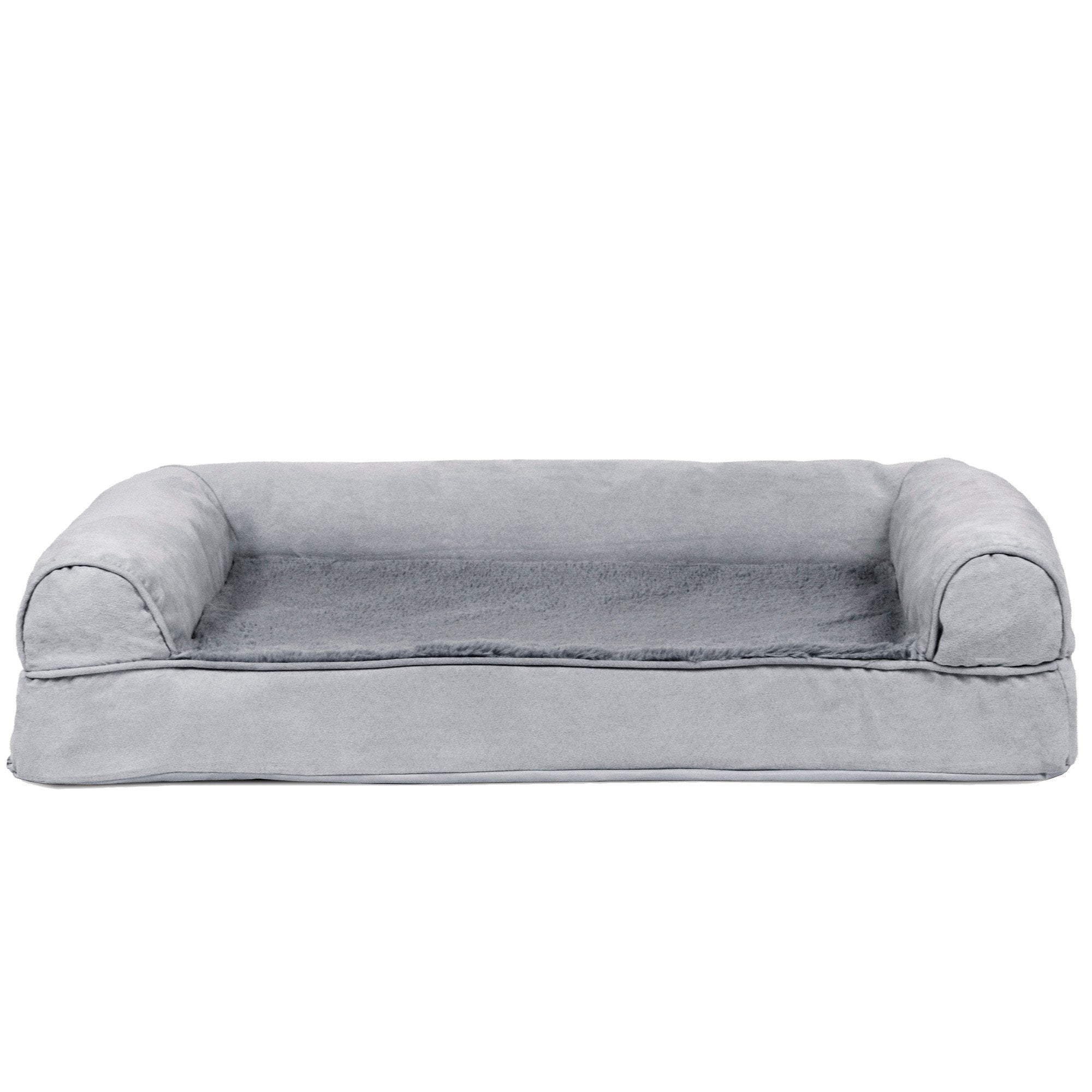 FurHaven Plush & Suede Orthopedic Sofa Dog Bed – Medium, Gray