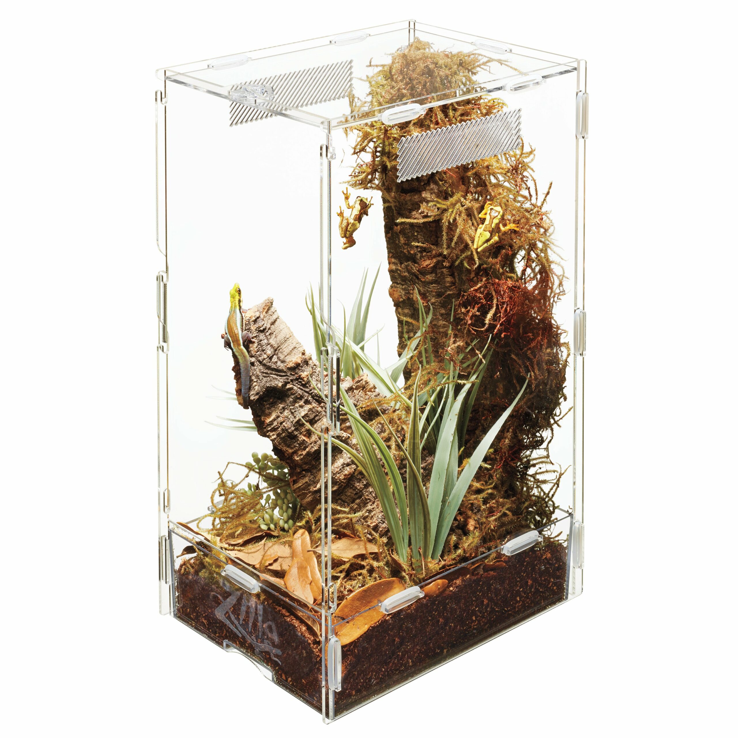 Zilla Micro Habitat Terrariums with Locking Latch Arboreal, Large