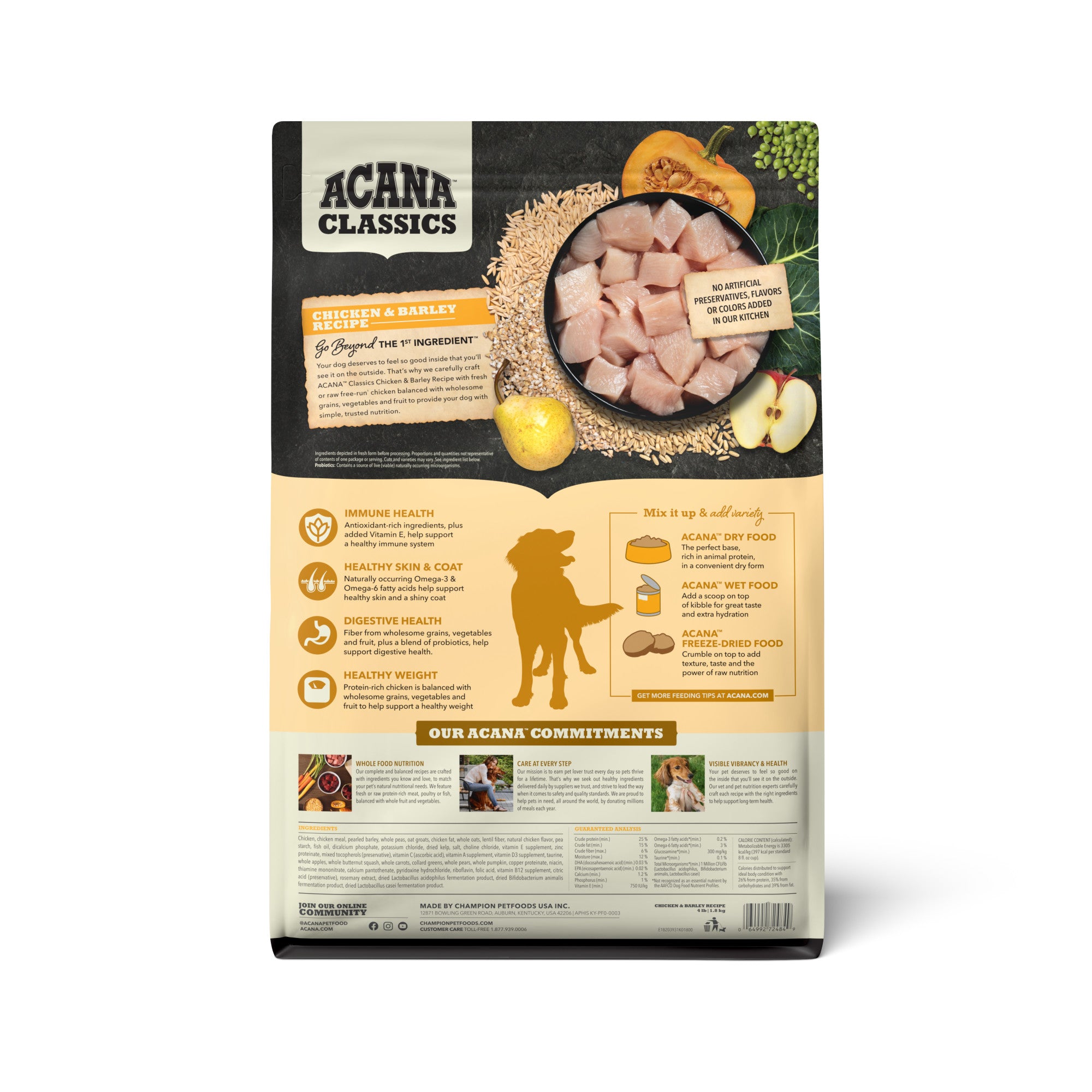 ACANA Classics Dry Dog Food Chicken & Barley Recipe 4lb