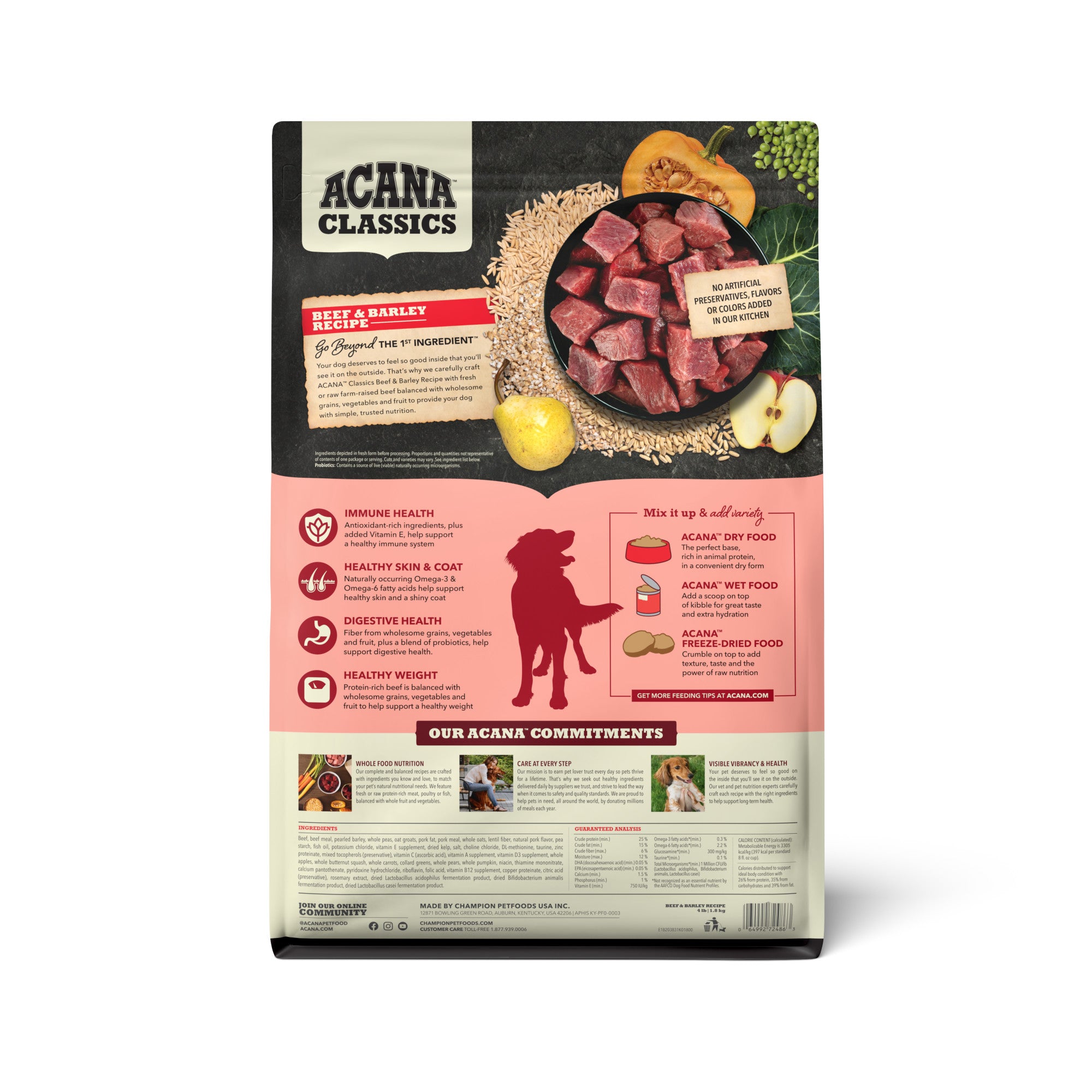 ACANA Classics Dry Dog Food Beef & Barley Recipe 4lb