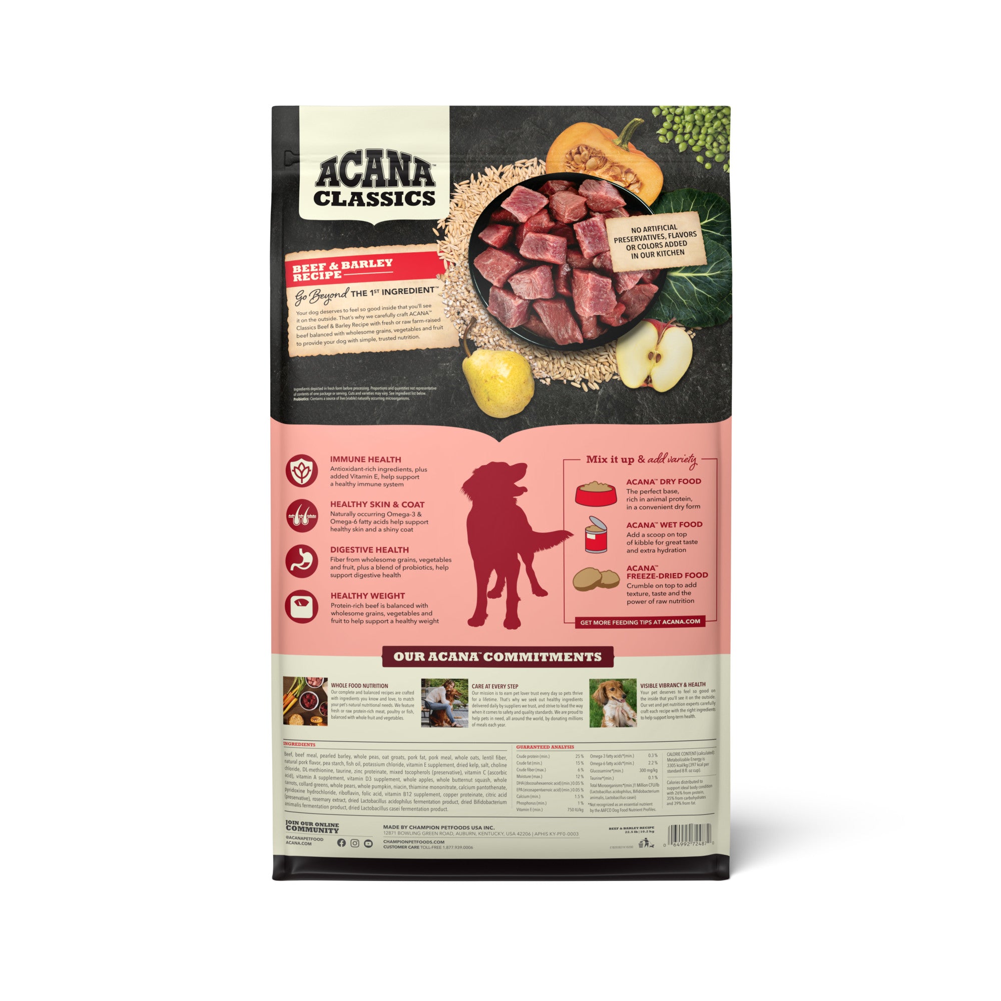 ACANA Classics Dry Dog Food Beef & Barley Recipe 22.5lb