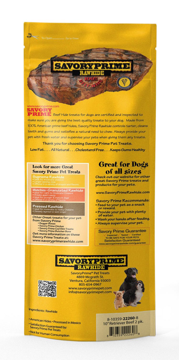 Savory Prime 10” AMERICAN Retriever Roll Beef for Dogs – 2 pk