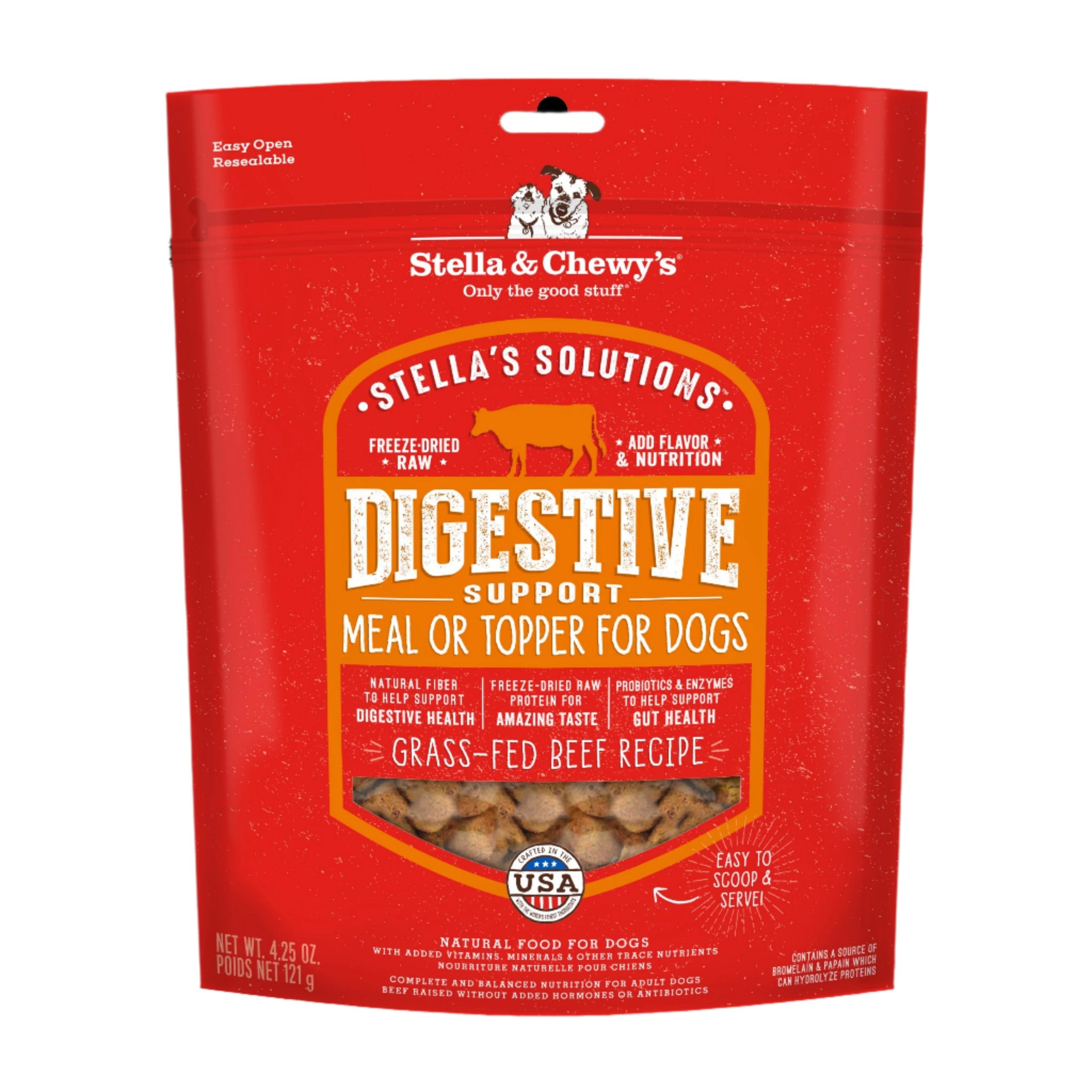 Stella & Chewy’s Stella’s Solutions Digestive Boost Freeze-Dried Raw Grass-Fed Beef Dinner Morsels Dog Food