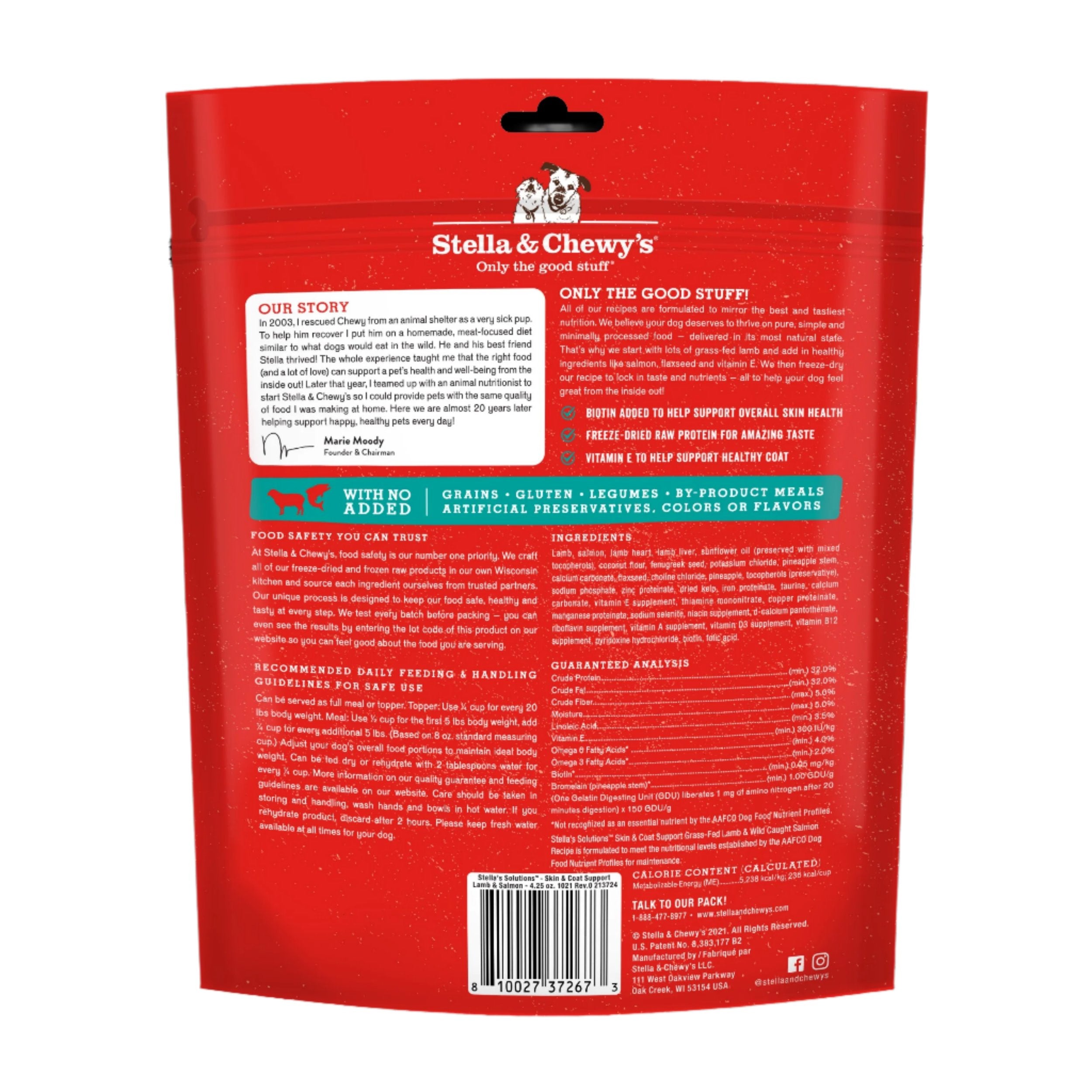 Stella & Chewy’s Stella’s Solutions Skin & Coat Boost Freeze-Dried Raw Grass-Fed Lamb & Wild-Caught Salmon Dinner Morsels Dog Food