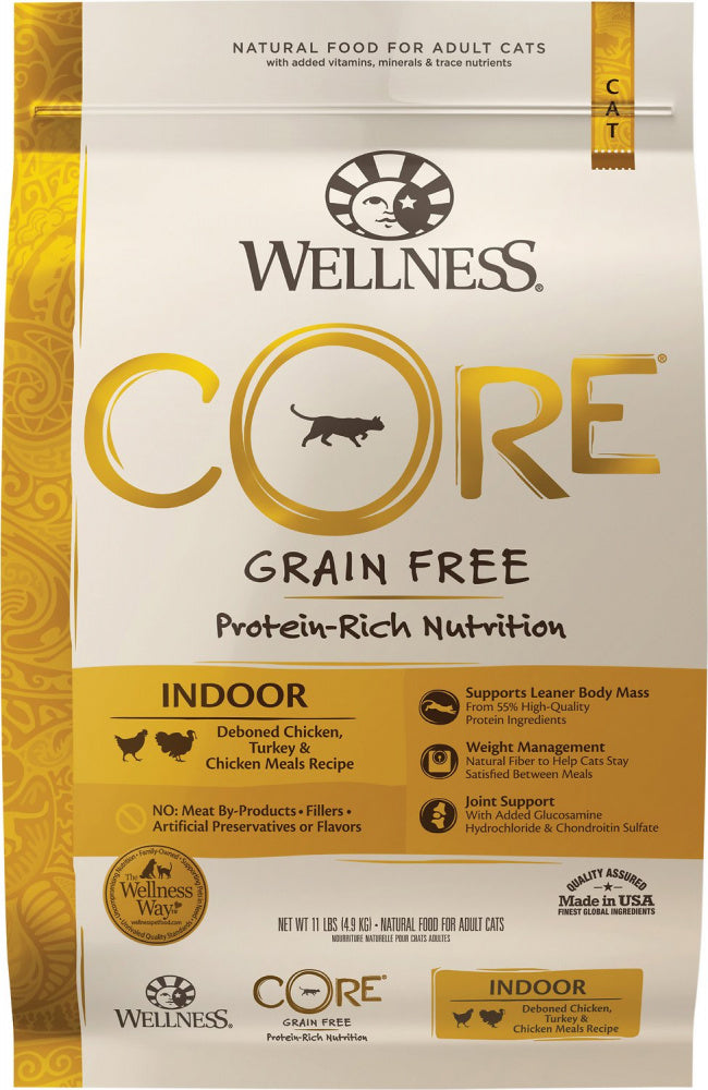 Wellness CORE Grain Free Natural Indoor Health Chicken and Turkey Recipe Dry Cat Food