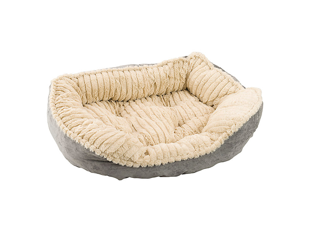 Sleep Zone Carved Plush Dog Bed, 26 inch Gray