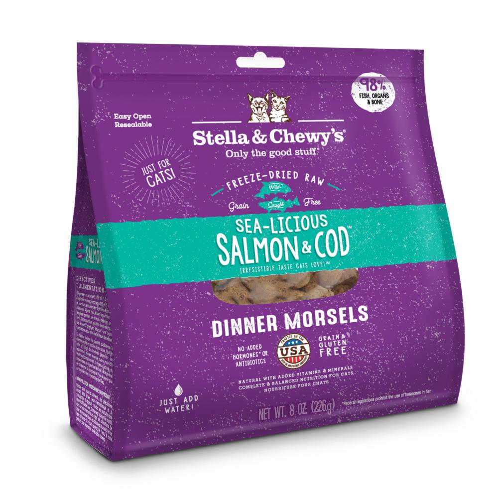 Stella & Chewy’s Sea-Licious Salmon & Cod Dinner Morsels Grain Free Freeze Dried Raw Cat Food