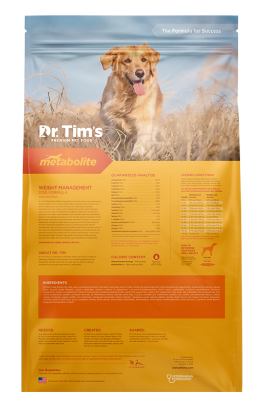 Dr. Tim’s Metabolite Weight Management Formula Dry Dog Food