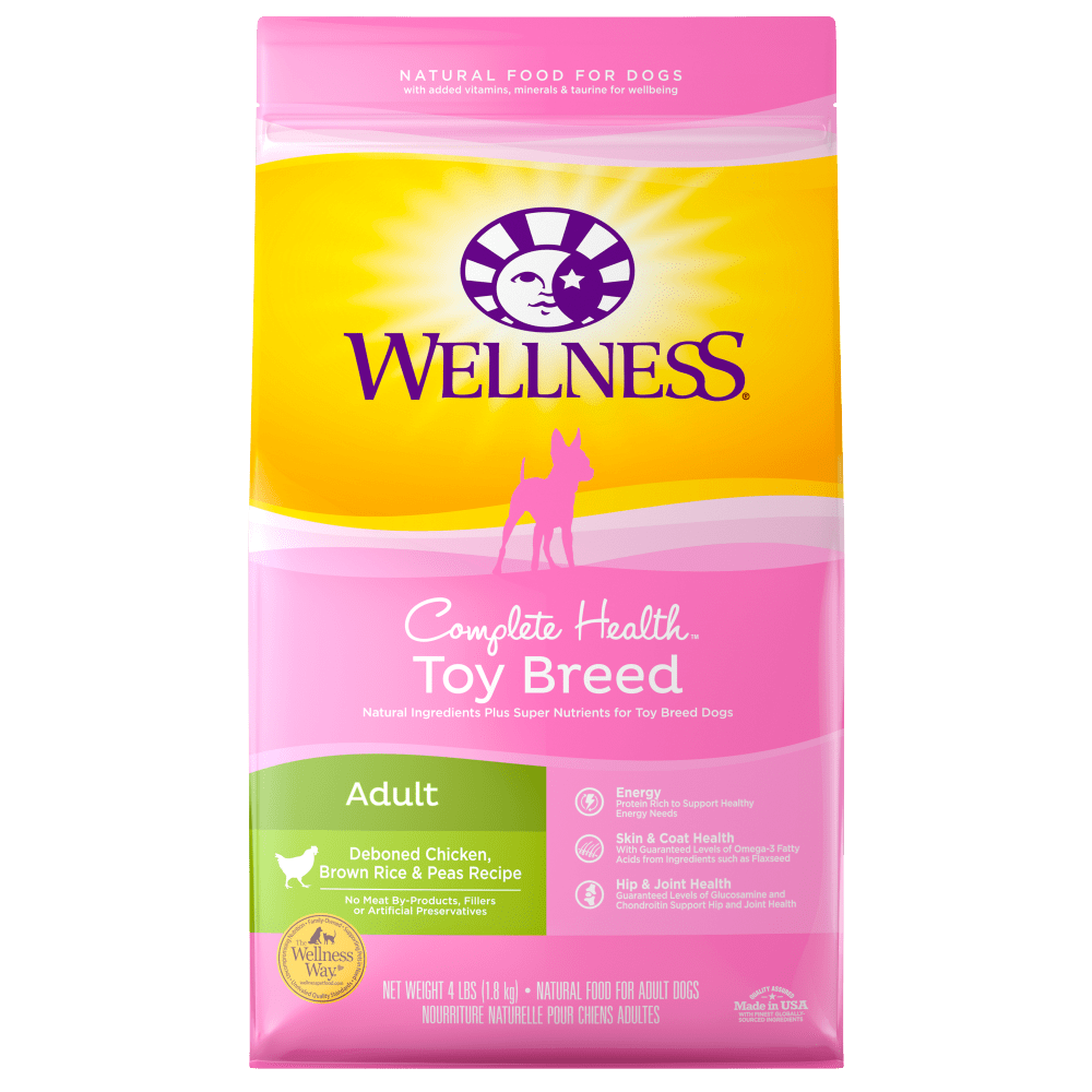 Wellness Toy Breed Complete Health Adult Deboned Chicken, Brown Rice & Peas Recipe Dry Dog Food