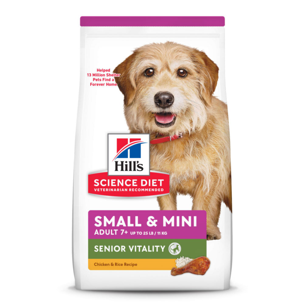 Hill’s Science Diet Adult 7+ Senior Vitality Small & Mini Chicken & Rice Recipe Dry Dog Food