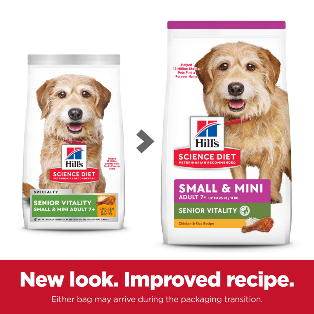 Hill’s Science Diet Adult 7+ Senior Vitality Small & Mini Chicken & Rice Recipe Dry Dog Food